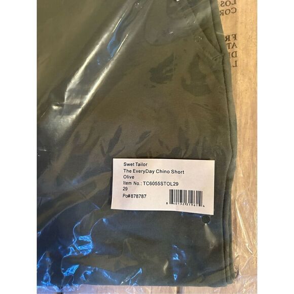 NWT Swet Tailor The EveryDay Chino Short In Olive Green Size Men’s 29 - Picture 5 of 5
